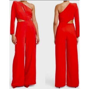Sergio Hudson x Target Red One Shoulder Jumpsuit Cut-Out Xs